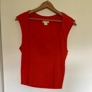 Maeve Scoop Neck Sleeveless Red Top medium